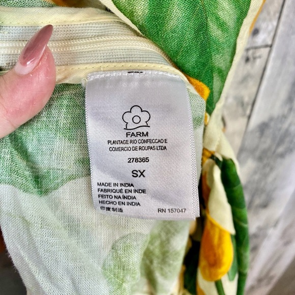 FARM Rio Cut Out Tie Back Romper In Botanical Motif Size Extra Small. - Picture 9 of 15